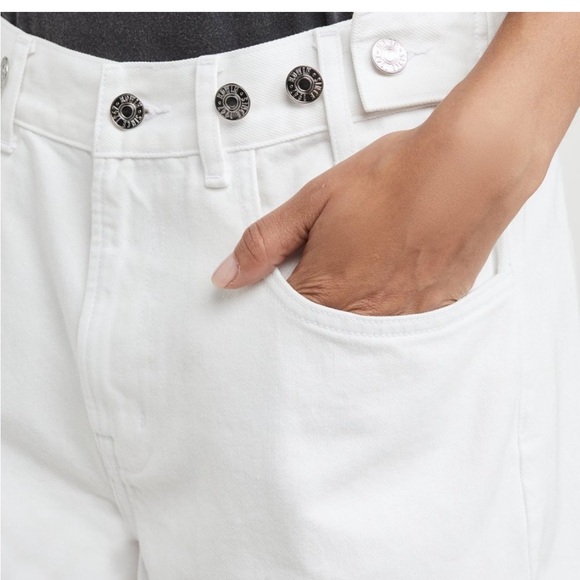 EDWIN Maiia high rise wide leg white crop jeans trouser pants adjustable waist - Picture 9 of 11